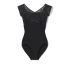 CHACOTT CAP-SLEEVED LEOTARD WITH LACE