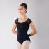 CAPSLEEVED LEOTARD WITH MESH OVERLAY