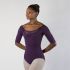 HALF-SLEEVED LEOTARD WITH LACE ACCENTS