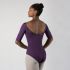 HALF-SLEEVED LEOTARD WITH LACE ACCENTS