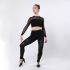 CROP WITH LONG SLEEVED MESH SLEEVES