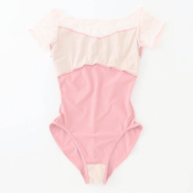 MAY NAGAHISA CHERRY BLOSSOM FRENCH SLEEVED LEOTARD