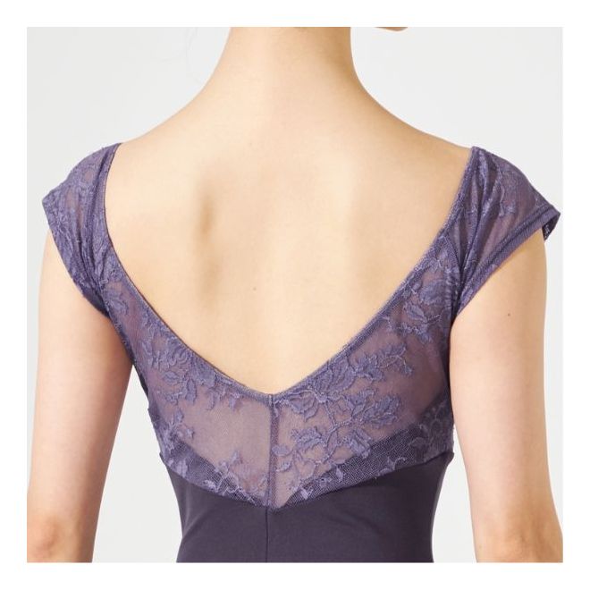 CHACOTT CAP-SLEEVED LEOTARD WITH LACE