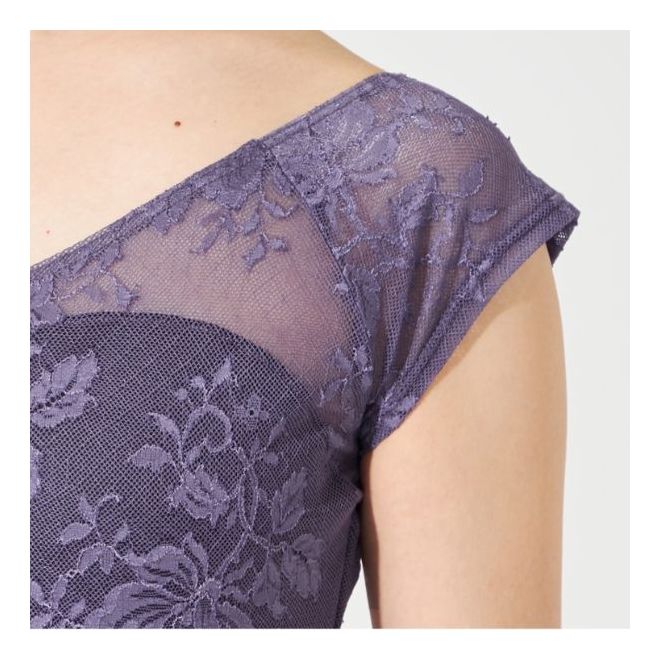CHACOTT CAP-SLEEVED LEOTARD WITH LACE