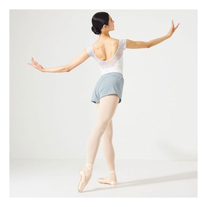 CHACOTT CAP-SLEEVED LEOTARD WITH LACE