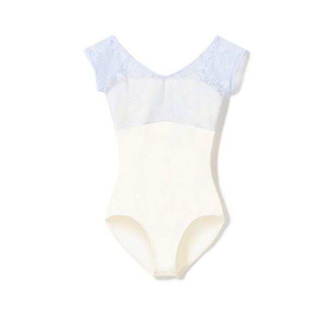 CHACOTT CAP-SLEEVED LEOTARD WITH LACE