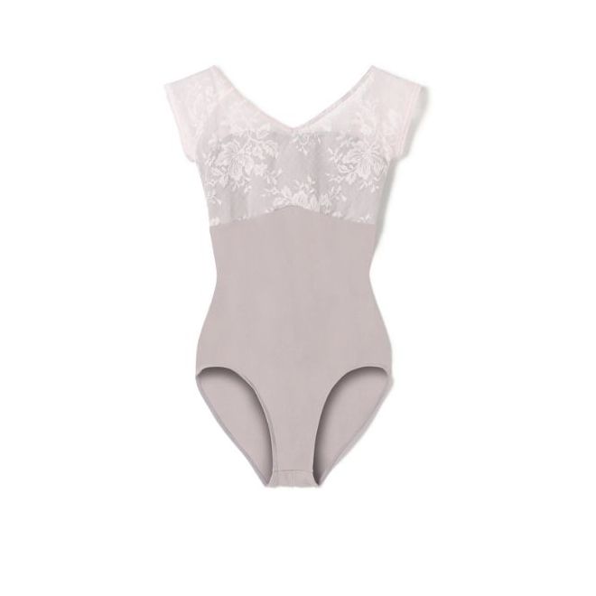 CHACOTT CAP-SLEEVED LEOTARD WITH LACE