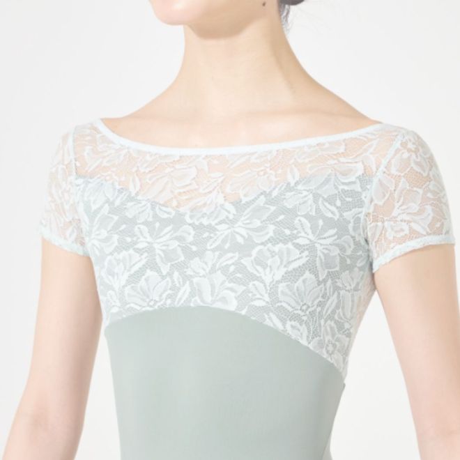 MAY NAGAHISA CHERRY BLOSSOM FRENCH SLEEVED LEOTARD