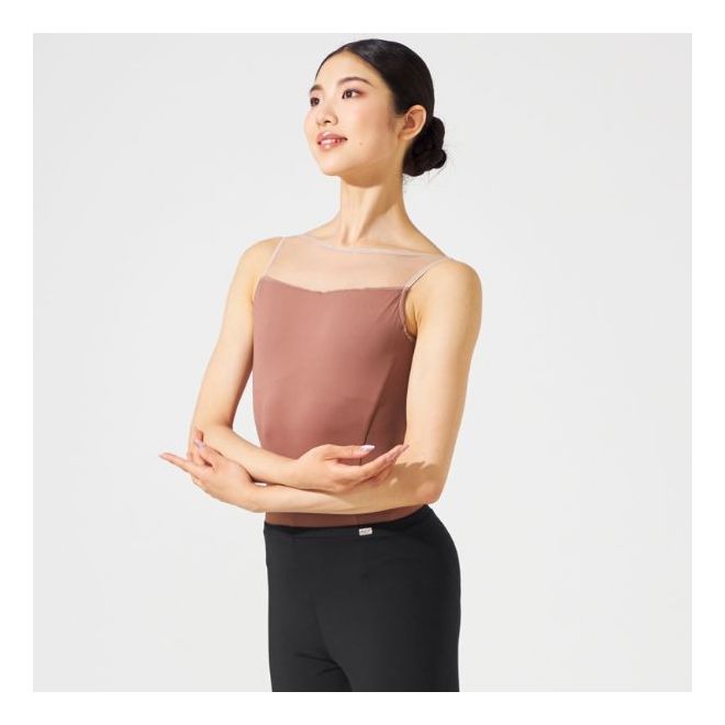 NELA COLLECTION MESH SLEEVELESS LEOTARD