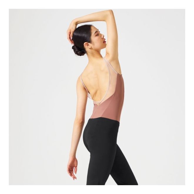 NELA COLLECTION MESH SLEEVELESS LEOTARD