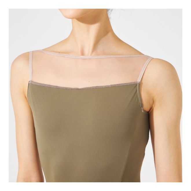 NELA COLLECTION MESH SLEEVELESS LEOTARD