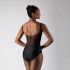 BOATNECK LEOTARD WITH LACE AND MESH OVERLAY