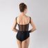 BOATNECK LEOTARD WITH LACE AND MESH OVERLAY