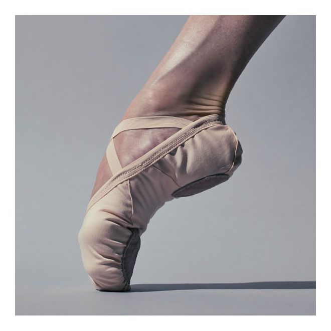 SPLIT-SOLE STRETCH CANVAS BALLET SLIPPER