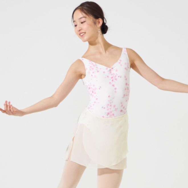 MAY NAGAHISA CHERRY BLOSSOM TANK SLEEVED LEOTARD