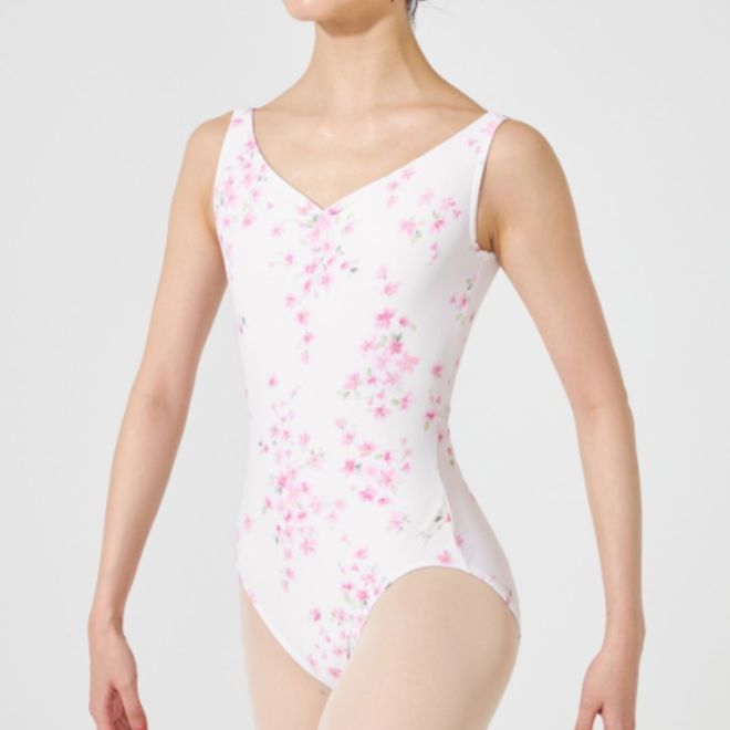 MAY NAGAHISA CHERRY BLOSSOM TANK SLEEVED LEOTARD