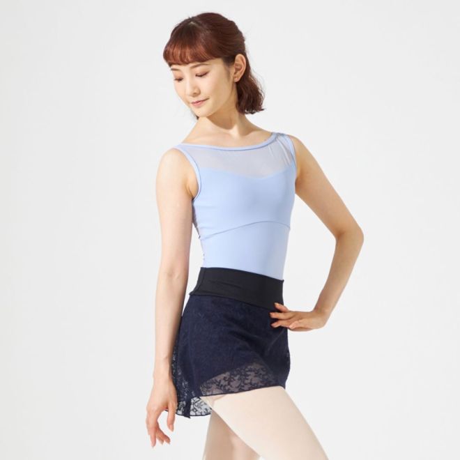 CHACOTT TANK-SLEEVED LEOTARD WITH MESH