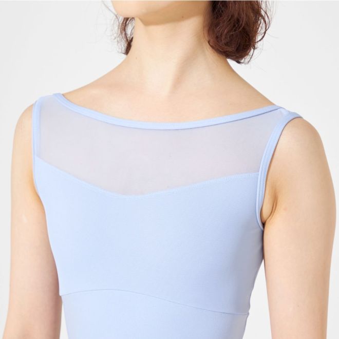 CHACOTT TANK-SLEEVED LEOTARD WITH MESH