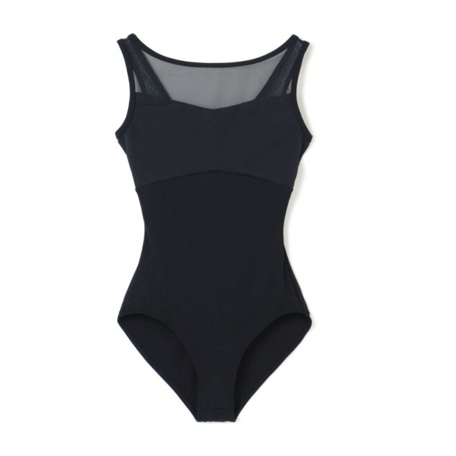 CHACOTT TANK-SLEEVED LEOTARD WITH MESH