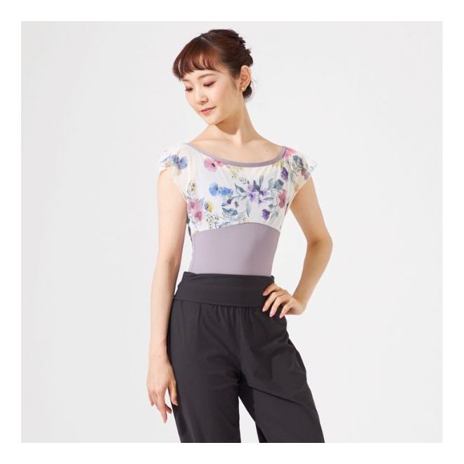 CHACOTT S/S 2024: FLARED SLEEVE LEOTARD W/ PATTERN