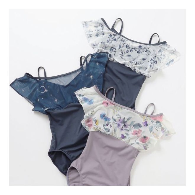 CHACOTT S/S 2024: FLARED SLEEVE LEOTARD W/ PATTERN