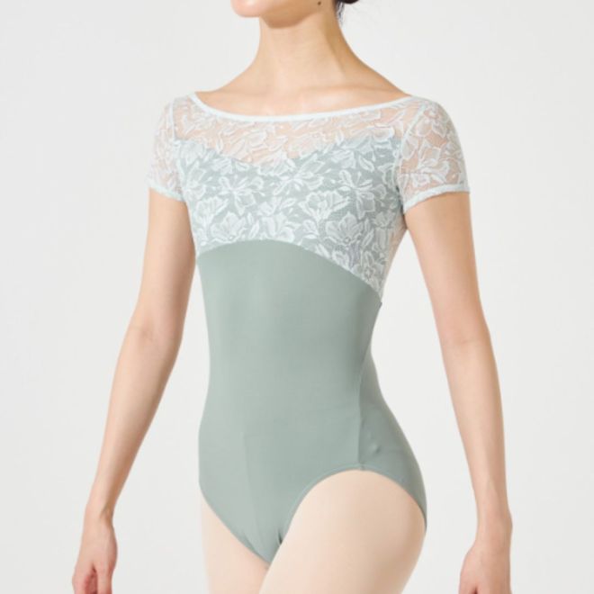 MAY NAGAHISA CHERRY BLOSSOM FRENCH SLEEVED LEOTARD