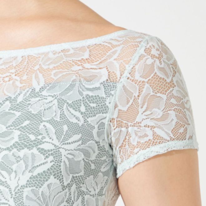 MAY NAGAHISA CHERRY BLOSSOM FRENCH SLEEVED LEOTARD