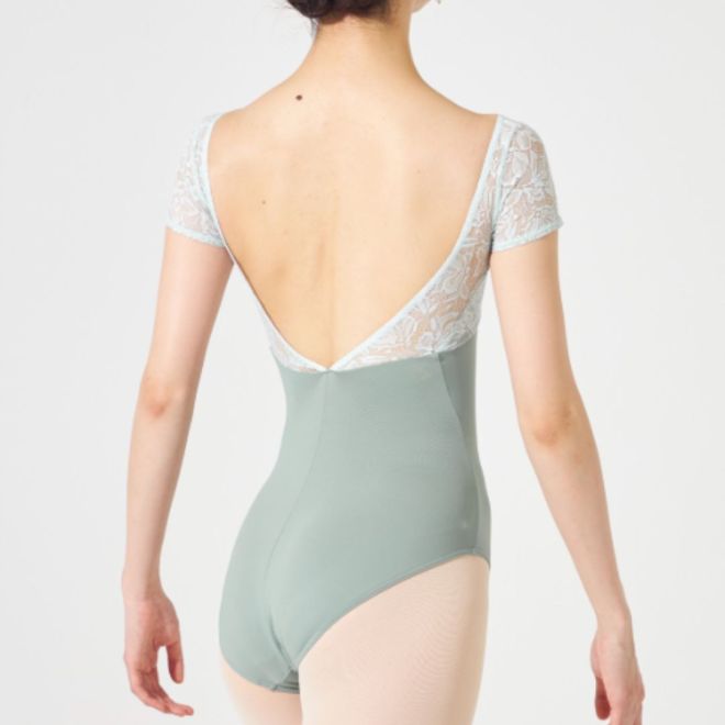 MAY NAGAHISA CHERRY BLOSSOM FRENCH SLEEVED LEOTARD