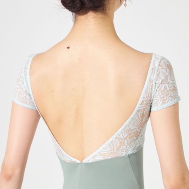 MAY NAGAHISA CHERRY BLOSSOM FRENCH SLEEVED LEOTARD