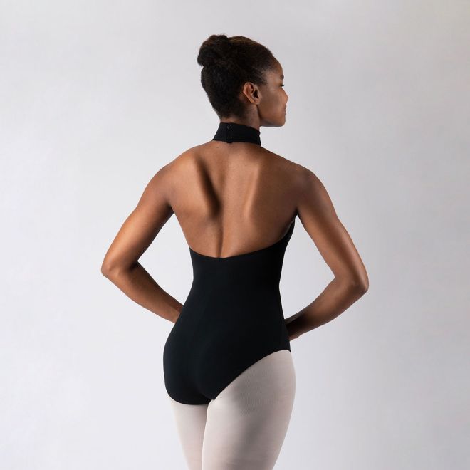 HALTER LEOTARD WITH HIGH NECK
