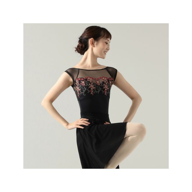 NELA COLLECTION CAP SLEEVED LEOTARD