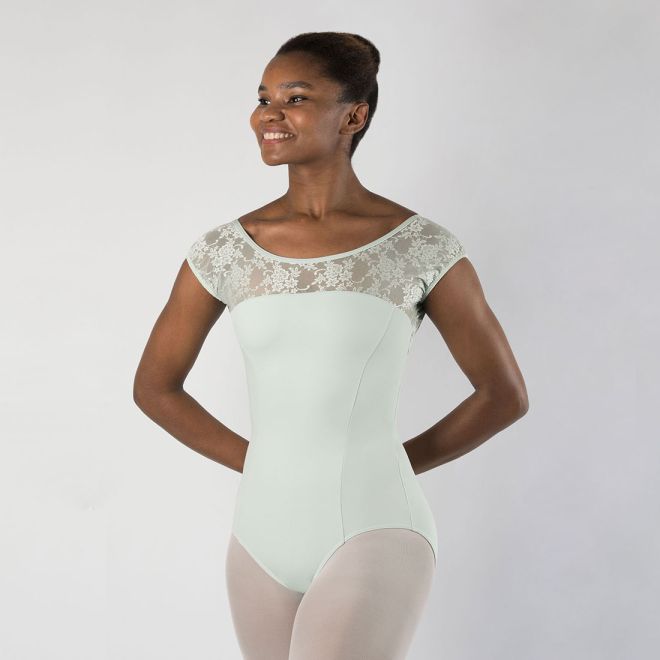 LACE CAP SLEEVED LEOTARD