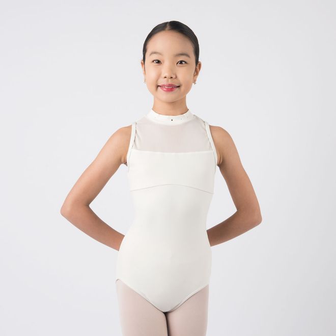 HALTER LEOTARD WITH MESH INSERTS, CHILD