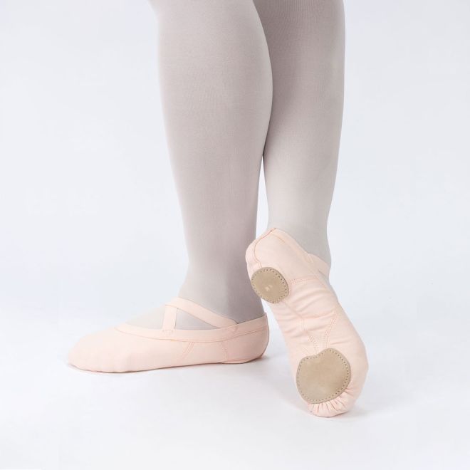 DRAWSTRING-FREE CANVAS SPLIT SOLE BALLET SLIPPERS